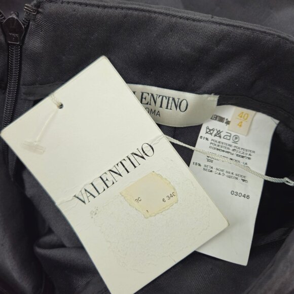 New Valentino Roma Black Skirt Womens 40/4 Wool Silk Blend Pencil - Picture 5 of 6